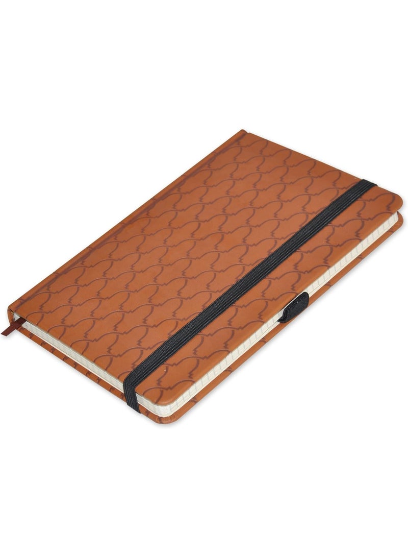 FIS Executive Notebook, Italian PU Materials, Size(13x21cm), 120-Sheets, 5mm Square, Brown-FSNBEX5M1321BR - Image 1